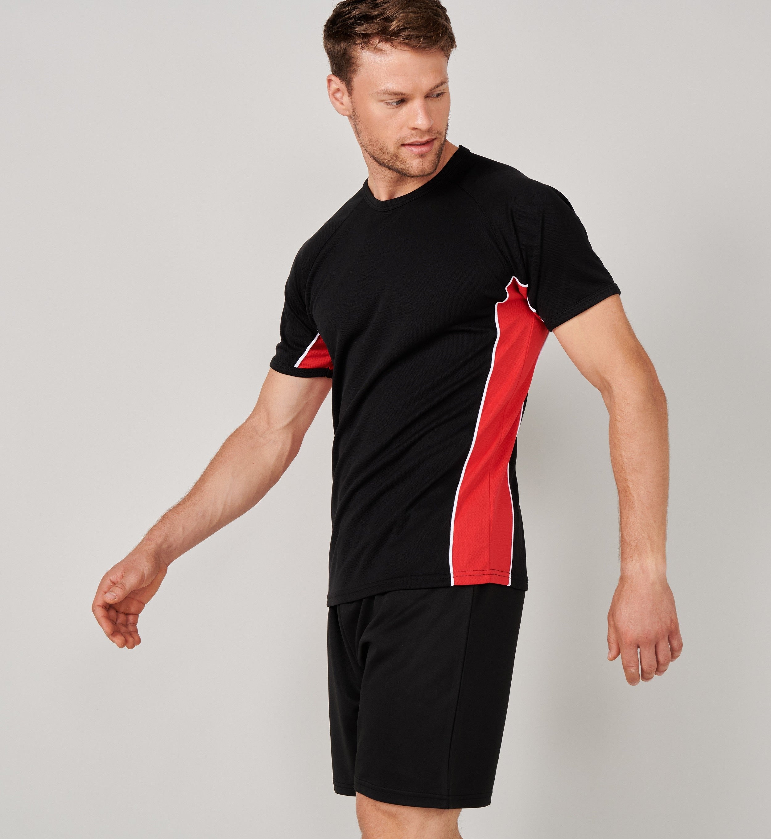 Performance Panel T-Shirt | BLACK/RED/WHITE